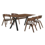 Laredo Mid-Century Modern Dining Set - 5-Piece with Stylish Walnut Top and Comfortable Chairs