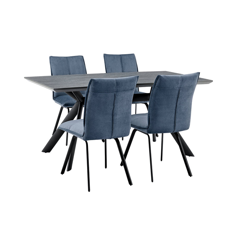 Margot/Rylee 5-Piece Dining Set - Luxurious Upholstered Comfort with Durable Metal Frame & Table