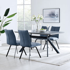 Margot/Rylee 5-Piece Dining Set - Luxurious Upholstered Comfort with Durable Metal Frame & Table