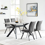 Margot/Rylee 5-Piece Dining Set - Luxurious Upholstered Comfort with Durable Metal Frame & Table