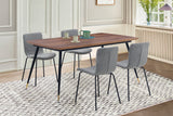 Messina/Gillian Modern 5-Piece Dining Set with Walnut Finish and Ergonomic Comfort for Your Home