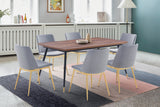 Messina/Messina Messina 5-Piece Velvet and Walnut Dining Set - Elegant Comfort, Modern Design for Your Home