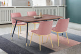 Messina/Messina Messina 5-Piece Velvet and Walnut Dining Set - Elegant Modern Design with Comfort and Durability