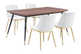 Messina/Messina Messina 5-Piece Velvet and Walnut Dining Set - Elegant Modern Design with Comfort and Durability
