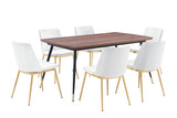 Messina/Messina Messina 5-Piece Velvet and Walnut Dining Set - Elegant Comfort, Modern Design for Your Home