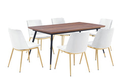 Messina/Messina Messina 5-Piece Velvet and Walnut Dining Set - Elegant Comfort, Modern Design for Your Home