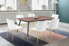 Messina/Messina Messina 5-Piece Velvet and Walnut Dining Set - Elegant Comfort, Modern Design for Your Home