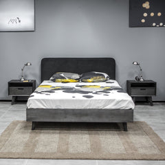 Mohave Acacia Wood 3-Piece Bedroom Set with Stylish Upholstered Headboard & Storage Nightstands