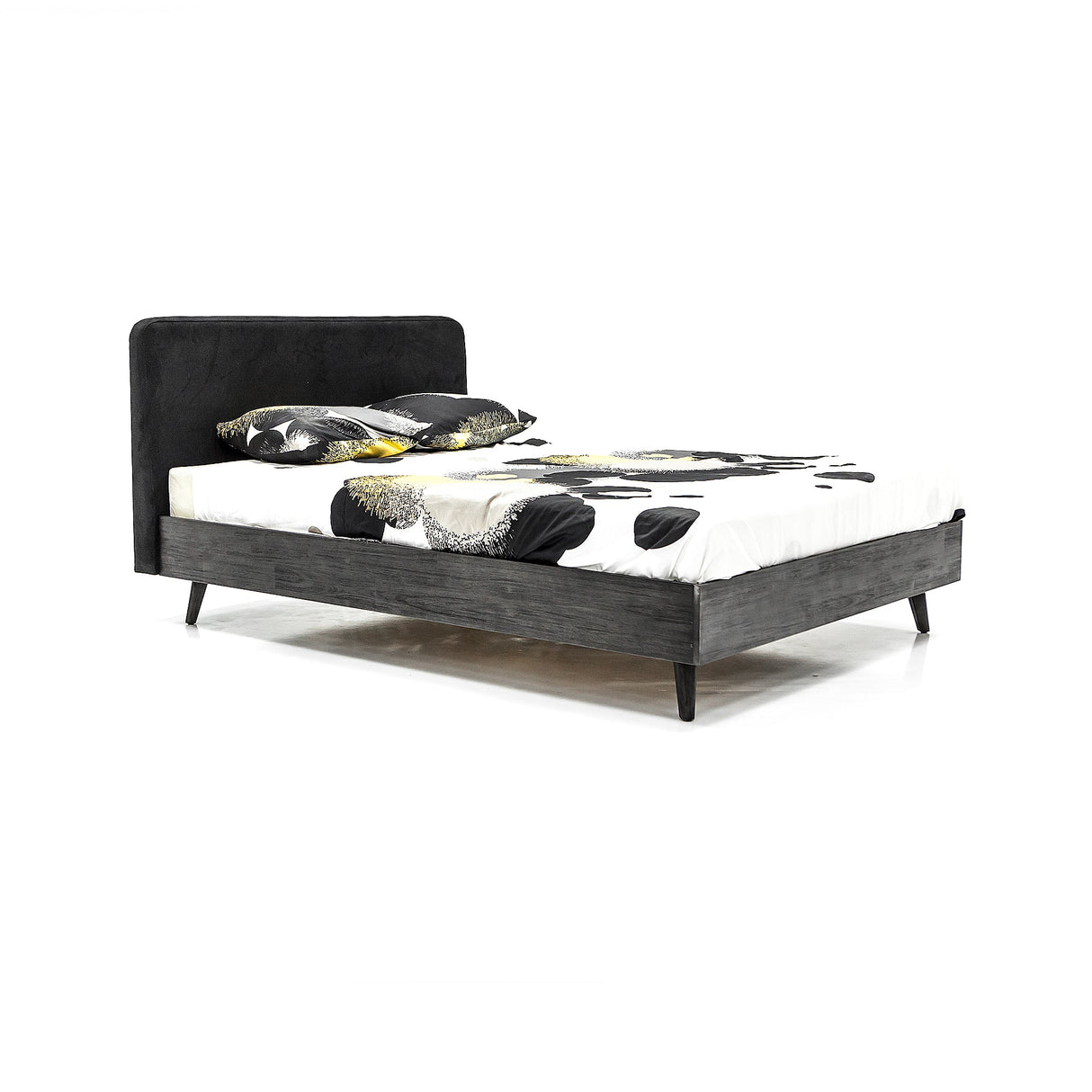 Mohave Acacia Wood 4-Piece Bedroom Set with Elegant Upholstered Bed and Spacious Storage Solutions