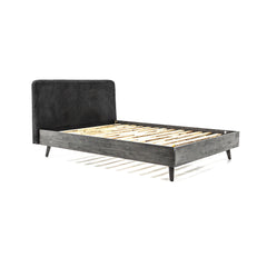Mohave Acacia Wood 4-Piece Bedroom Set with Elegant Upholstered Bed and Spacious Storage Solutions