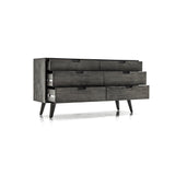 Mohave Acacia Wood 4-Piece Bedroom Set with Elegant Upholstered Bed and Spacious Storage Solutions
