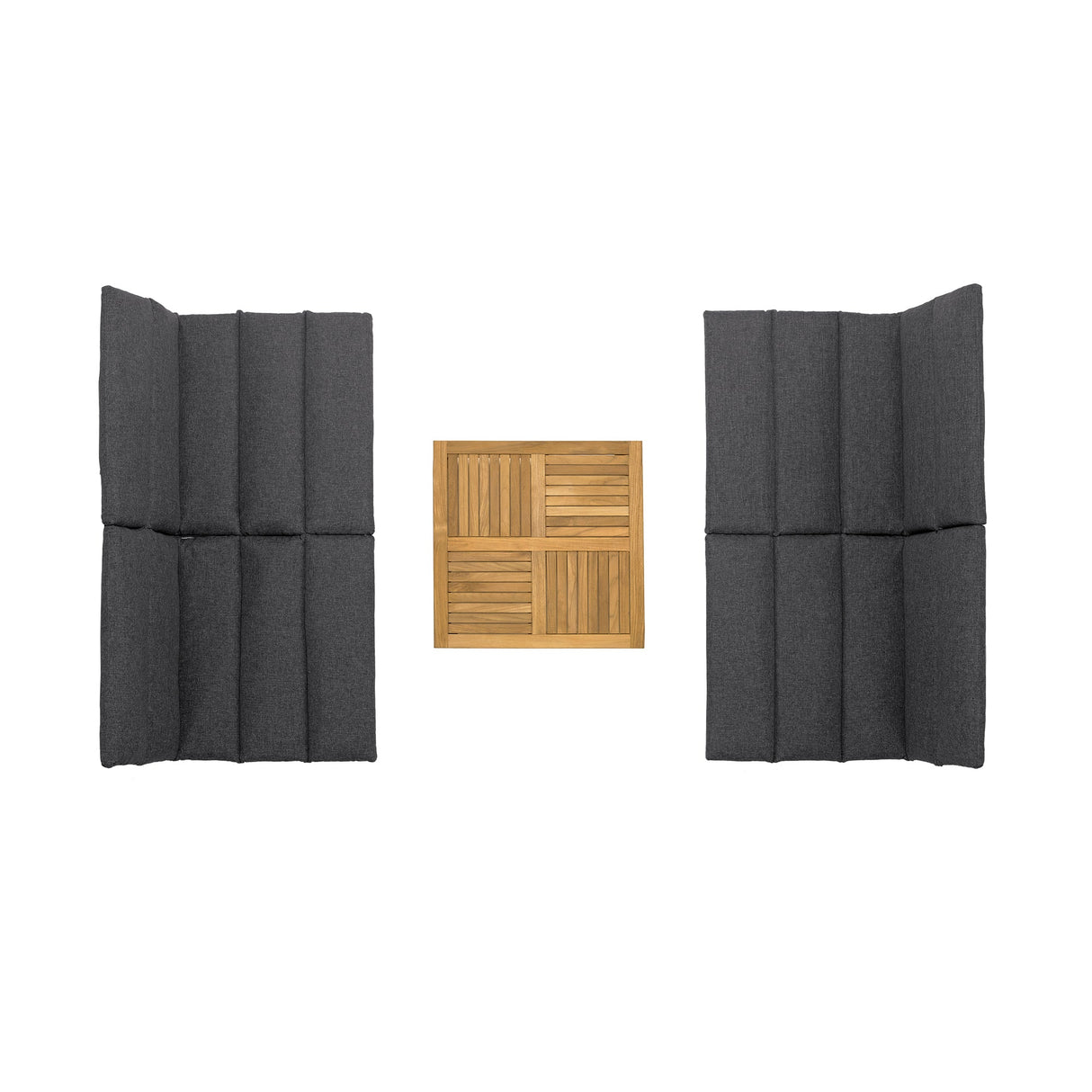 Arno 5-Piece Outdoor Teak Wood Lounge Set with Charcoal Olefin Cushions - Durable & Stylish Comfort