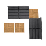 Arno 7-Piece Outdoor Teak Wood Seating Set with Olefin Cushions - Weather Resistant & Stylish Design