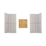 Arno 5-Piece Outdoor Teak Wood Lounge Set with Charcoal Olefin Cushions - Durable & Stylish Comfort