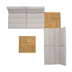 Arno Outdoor 6-Piece Teak Wood Conversation Set with Charcoal Olefin Cushions for Ultimate Comfort