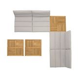Arno 7-Piece Outdoor Teak Wood Seating Set with Olefin Cushions - Weather Resistant & Stylish Design