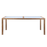Sienna 5-Piece Outdoor Dining Set with Eucalyptus Frame, Super Stone Top, and Charcoal Rope Chairs