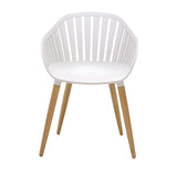 Nassau 5-Piece Outdoor Dining Set - Elegant Eucalyptus Table & Stylish Honey Finish Chairs, Durable!