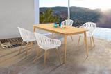 Nassau 5-Piece Outdoor Dining Set - Elegant Eucalyptus Table & Stylish Honey Finish Chairs, Durable!