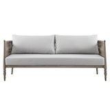 Safari 4-Piece Outdoor Conversation Set with Beige Cushions, Wicker & Aluminum, UV Resistant Comfort