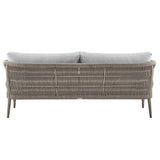 Safari 4-Piece Outdoor Conversation Set with Beige Cushions, Wicker & Aluminum, UV Resistant Comfort