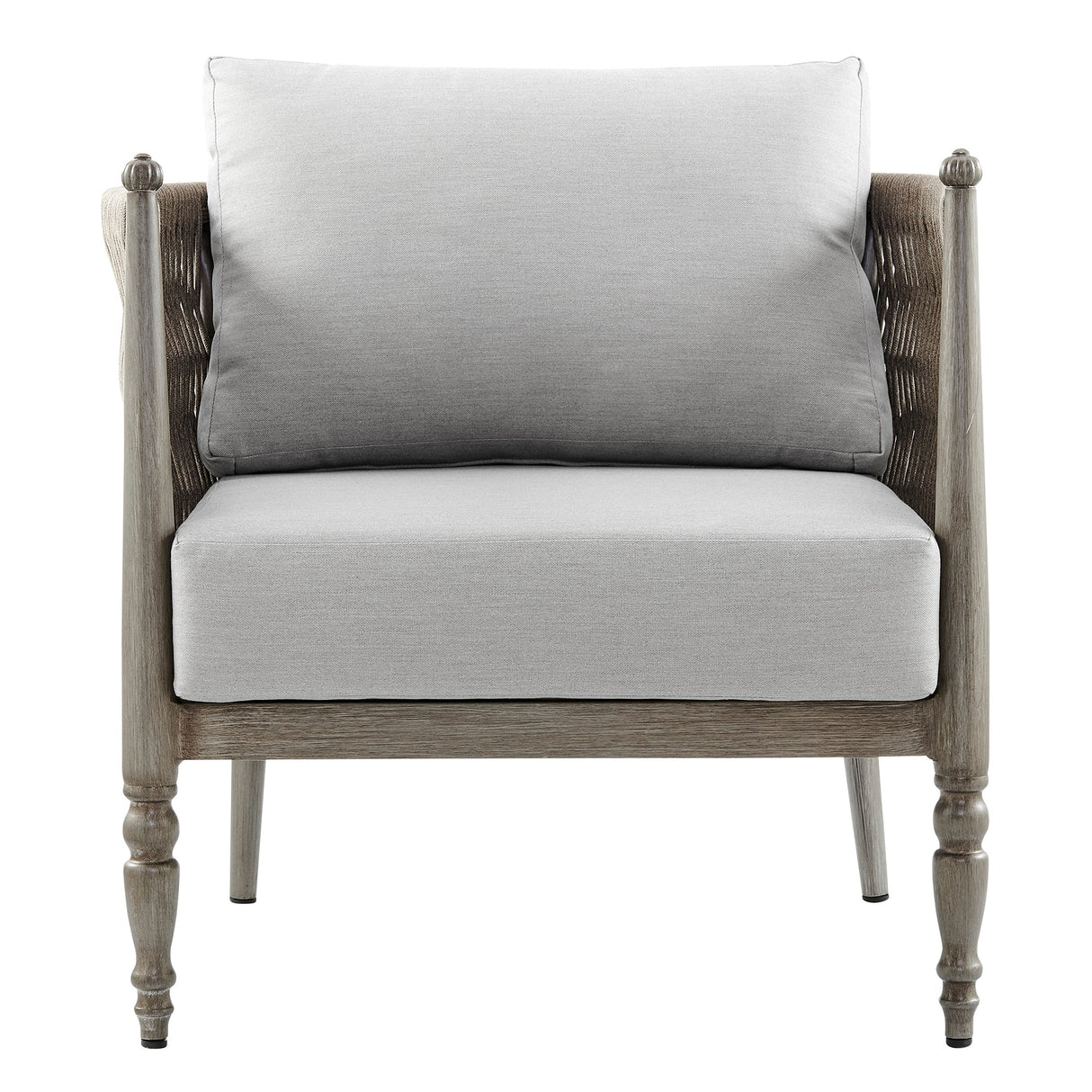Safari 4-Piece Outdoor Conversation Set with Beige Cushions, Wicker & Aluminum, UV Resistant Comfort