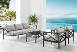Sonoma 4-Piece Outdoor Conversation Set - Stylish Aluminum Frame with Comfortable Waterproof Cushions