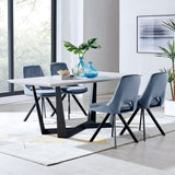 Radford/Lexi 5-Piece Velvet Dining Set with Unique Metal Base for Ultimate Comfort & Durability
