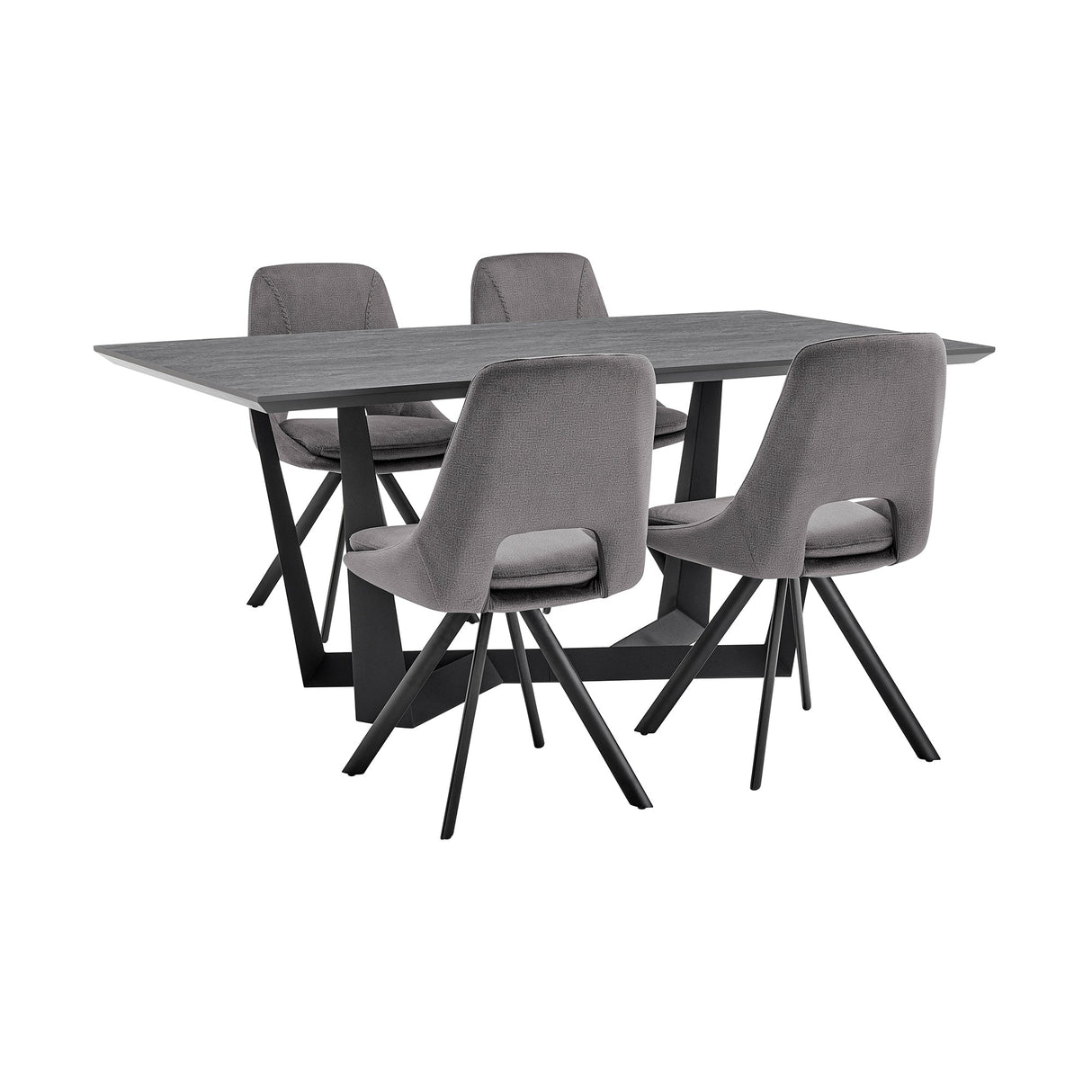 Radford/Lexi 5-Piece Velvet Dining Set with Unique Metal Base for Ultimate Comfort & Durability