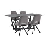 Radford/Lexi 5-Piece Velvet Dining Set with Unique Metal Base for Ultimate Comfort & Durability