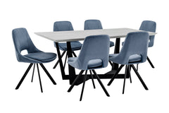 Radford/Lexi Stylish Velvet Dining Set - 7-Piece Durable Design with Comfortable Seating & Easy Care