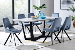 Radford/Lexi Stylish Velvet Dining Set - 7-Piece Durable Design with Comfortable Seating & Easy Care
