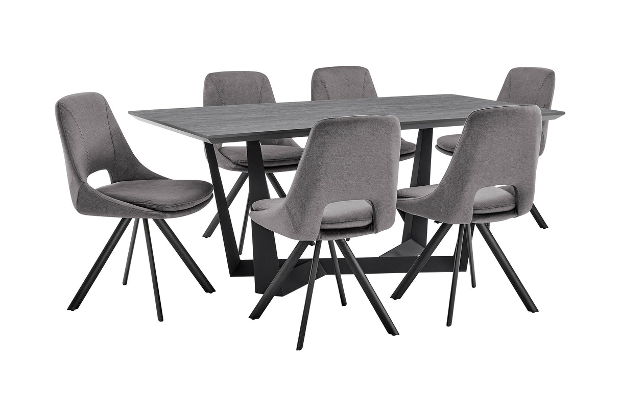 Radford/Lexi Stylish Velvet Dining Set - 7-Piece Durable Design with Comfortable Seating & Easy Care