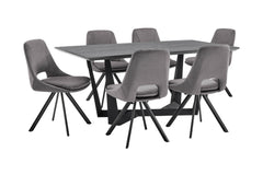Radford/Lexi Stylish Velvet Dining Set - 7-Piece Durable Design with Comfortable Seating & Easy Care