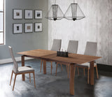 Treviso 5-Piece Mid-Century Modern Dining Set with Walnut Table & 4 Comfortable Gray Chairs