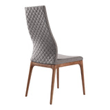 Treviso 5-Piece Mid-Century Modern Dining Set with Walnut Table & 4 Comfortable Gray Chairs