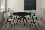 Venus Contemporary 5-Piece Dining Set with Marble Top and Comfortable Upholstered Chairs