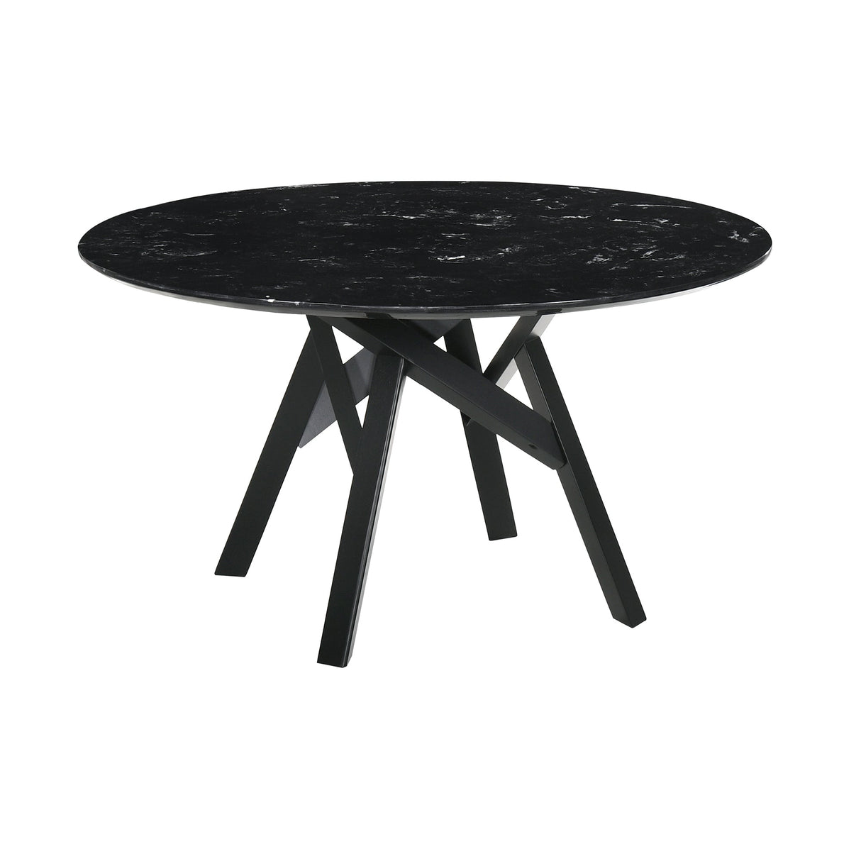 Venus Contemporary 5-Piece Dining Set with Marble Top and Comfortable Upholstered Chairs
