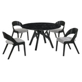 Venus Contemporary 5-Piece Dining Set with Marble Top and Comfortable Upholstered Chairs