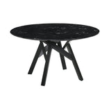 Venus Contemporary 5-Piece Dining Set with Marble Top and Comfortable Upholstered Chairs