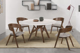 Venus Contemporary 5-Piece Dining Set with Marble Top and Comfortable Upholstered Chairs