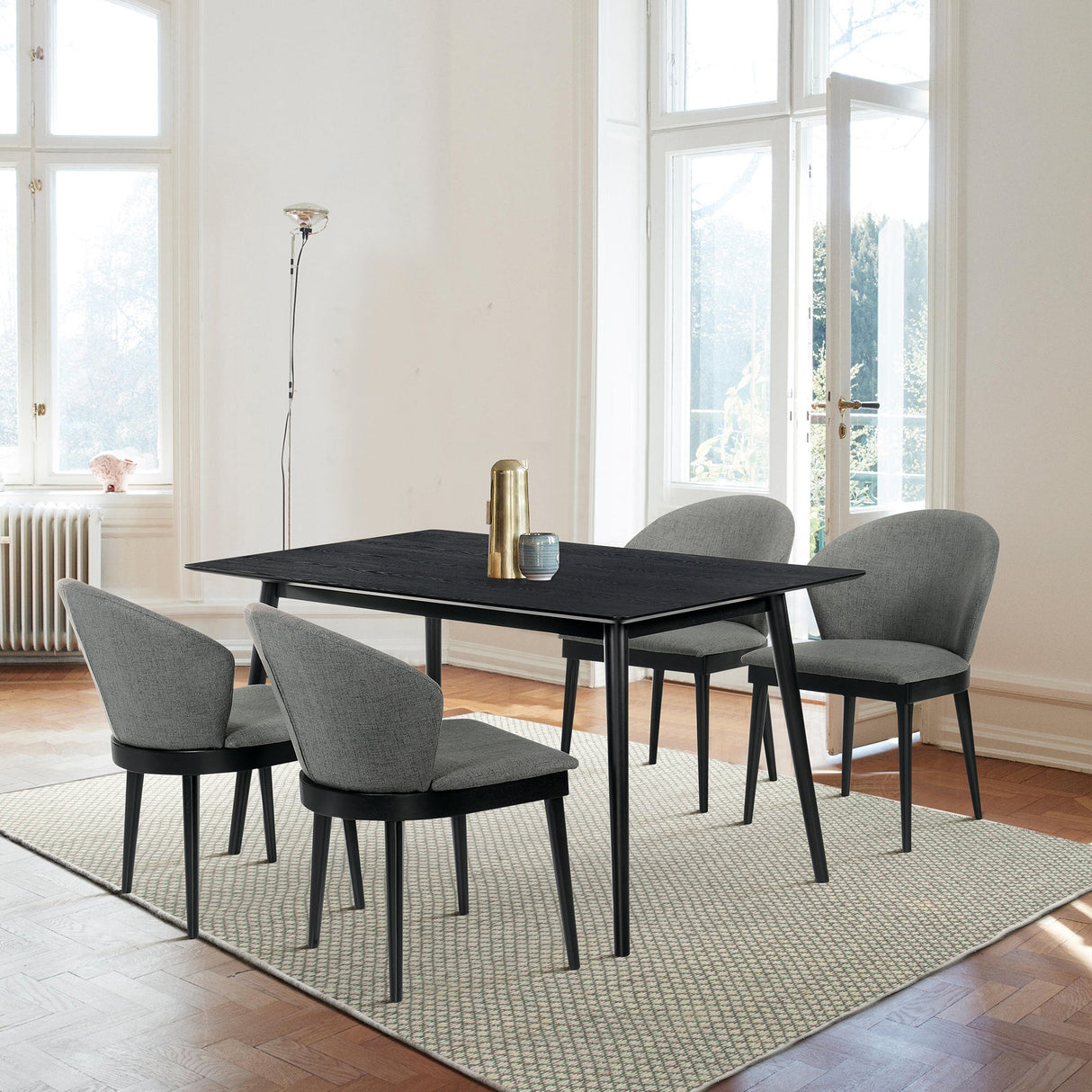 Westmont/Juno Modern Rubberwood 5-Piece Dining Set - Stylish Table & Ergonomic Chairs for Home