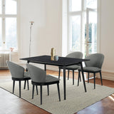 Westmont/Juno Modern Rubberwood 5-Piece Dining Set - Stylish Table & Ergonomic Chairs for Home