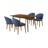 Westmont/Juno Modern Rubberwood 5-Piece Dining Set - Stylish Table & Ergonomic Chairs for Home
