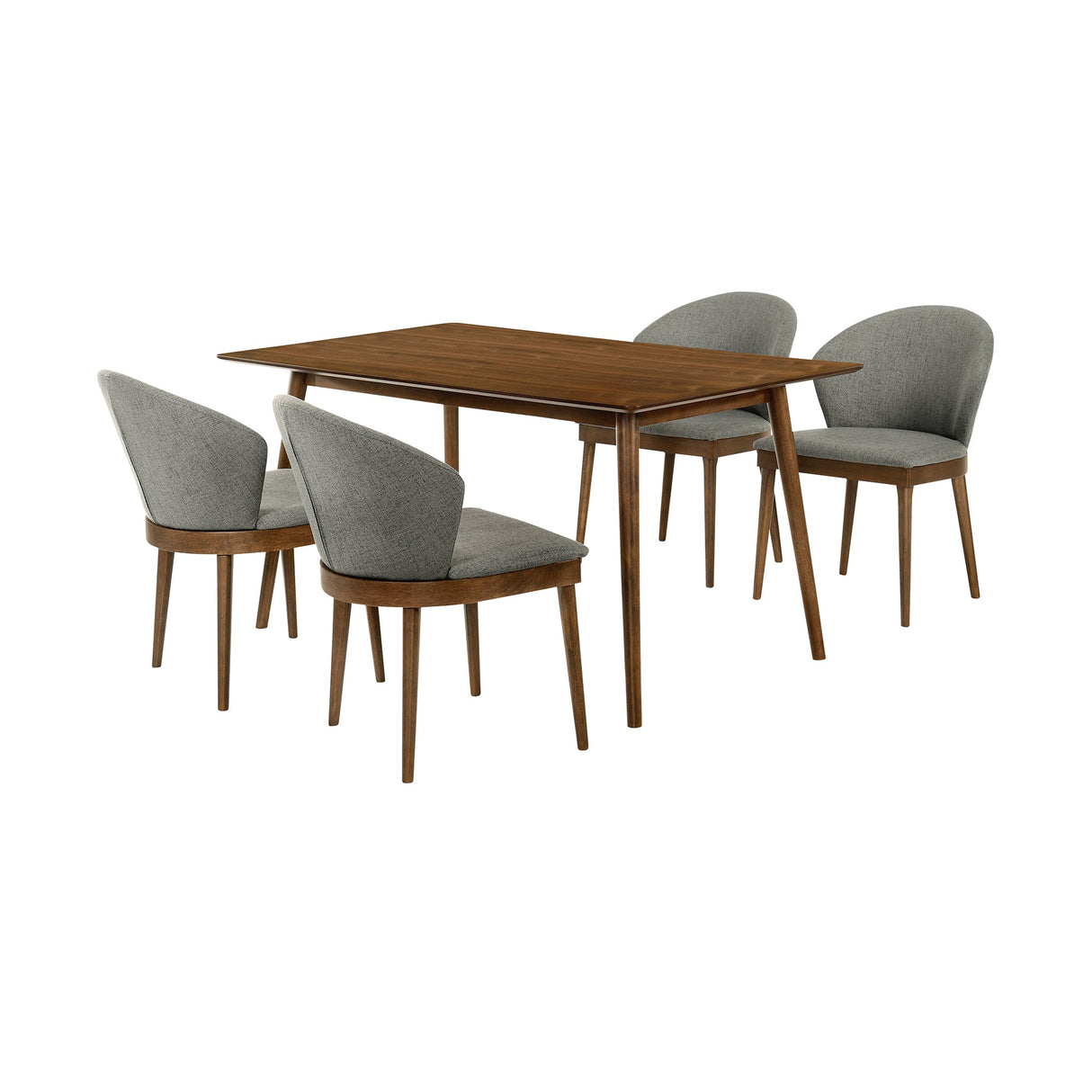 Westmont/Juno Modern Rubberwood 5-Piece Dining Set - Stylish Table & Ergonomic Chairs for Home