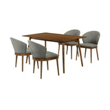 Westmont/Juno Modern Rubberwood 5-Piece Dining Set - Stylish Table & Ergonomic Chairs for Home