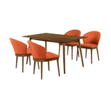 Westmont/Juno Modern Rubberwood 5-Piece Dining Set - Stylish Table & Ergonomic Chairs for Home