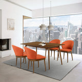 Westmont/Juno Modern Rubberwood 5-Piece Dining Set - Stylish Table & Ergonomic Chairs for Home
