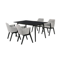 Westmont/Renzo 5-Piece Rubberwood Dining Set with Cushioned Chairs - Stylish & Durable for Any Space