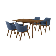 Westmont/Renzo 5-Piece Rubberwood Dining Set with Cushioned Chairs - Stylish & Durable for Any Space